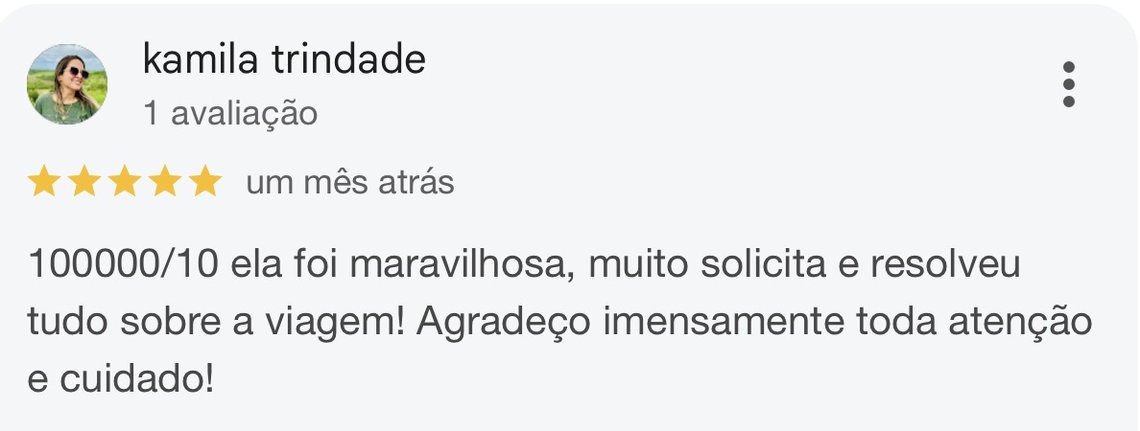 Avaliação de Kamila Trindade, 5 estrelas